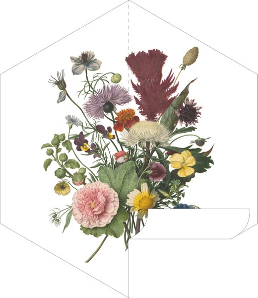 ESTAhome Wandtattoo Blumenstrauß Grün, Rosa und Gelb - 140 x 161 cm - 159022