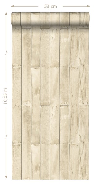 ESTAhome Tapete Holzoptik Beige - 53 cm x 10.05 m - 137743