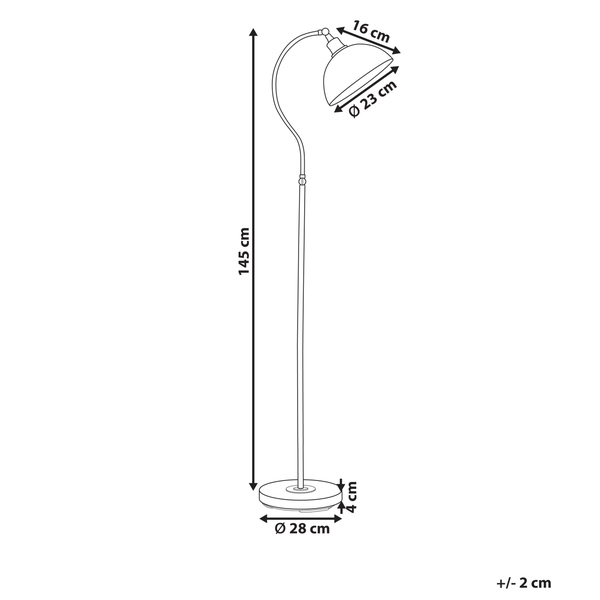 Stehlampe LENNON verstellbar Metall Hellbeige