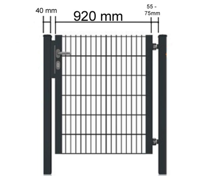 Gartentor halb Rahmen Verzinkt 920 x 1200 mm