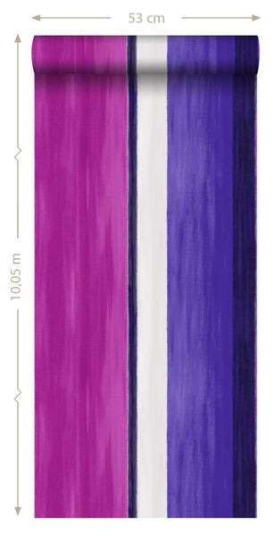Origin Wallcoverings Tapete Streifen Rosa und Lila - 53 cm x 10.05 m - 346928