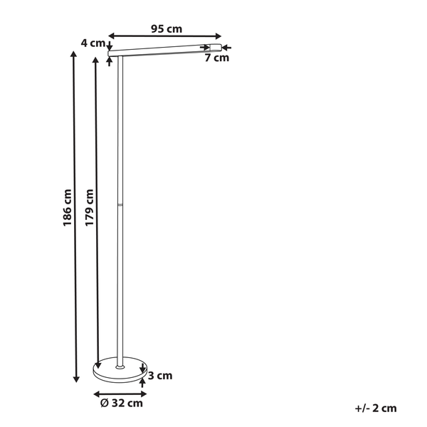 LED Stehlampe PERSEUS Metall Silber