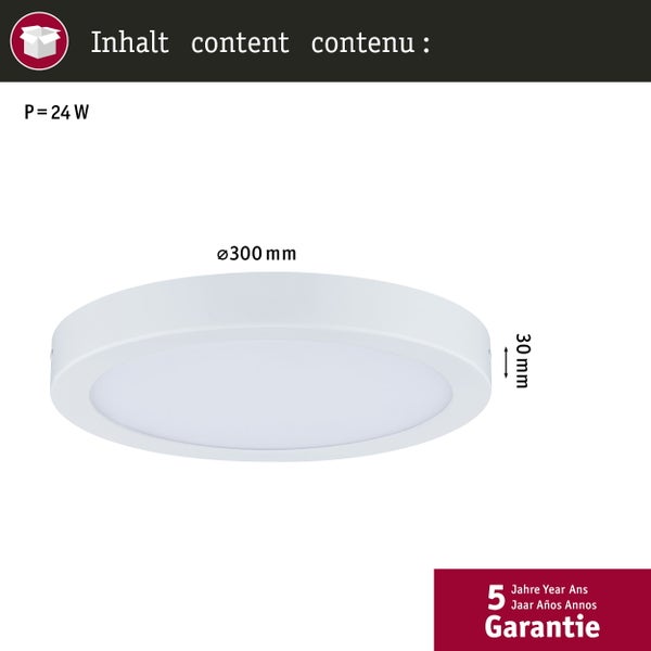 LED Panel Abia rund 300mm 22W 2200lm 4000K Weiß