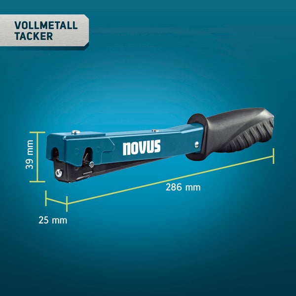 Novus Tools Hammertacker J-022, 4–6 mm Typ H, Premium-Tacker geeignet für Feindrahtklammern, Teppiche & Stoffe 030-0451