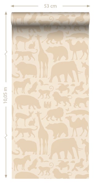 ESTAhome Tapete Tiere Beige - 53 cm x 10.05 m - 139788
