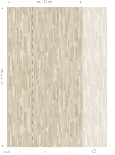 Origin Wallcoverings Fototapete 3D Holzoptik Sandbeige - 1,5 x 2,79 m - 357295