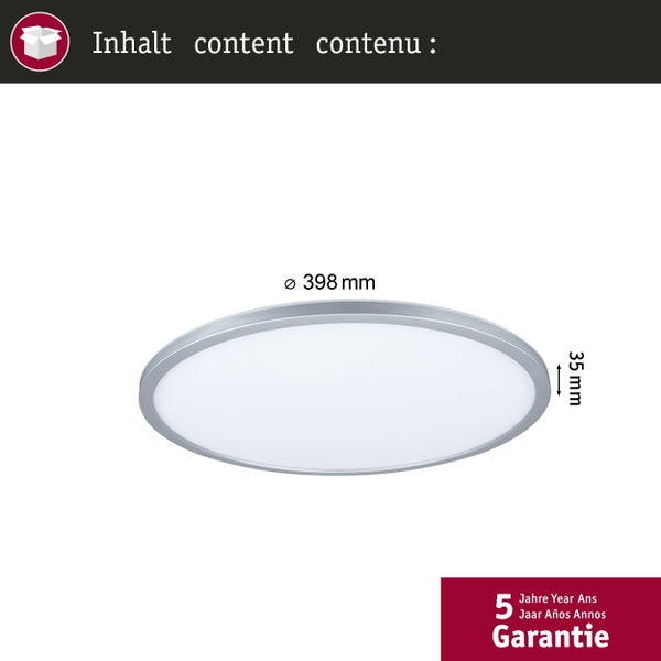LED Panel Atria Shine IP44 rund 398mm 20,8W 2800lm 3000 - 6500K Chrom matt