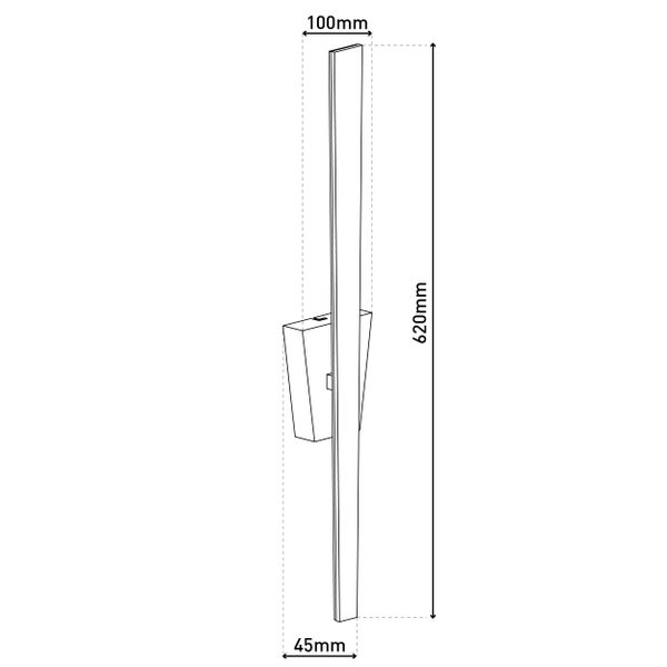LED Wandleuchte TREVOR nickel matt,  Wandlampe aus Metall und Kunststoff in Nickel matt, mit fest verbauten LEDs, Wandbeleuchtung innen 62 x 10 x 4,5 cm