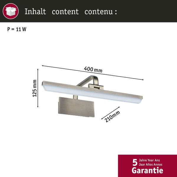 LED Bilderleuchte Renan 3000K 600lm 230V 9,5W Altmessing