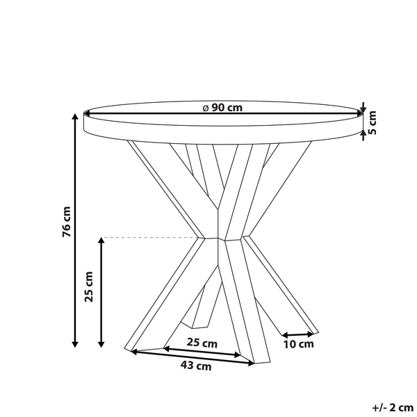 Gartentisch OLBIA 90 cm 90 cm Beton Grau