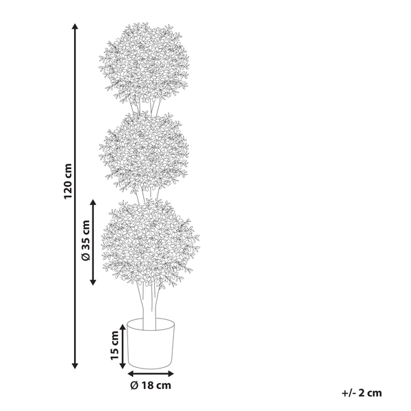 Kunstpflanze BUXUS BALL TREE 120 cm Grün