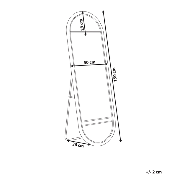 Standspiegel BARGES 150 cm Rattan Naturfarben