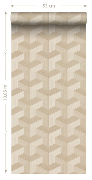 Origin Wallcoverings Tapete 3D-Muster Beige - 50 x 900 cm - 348001