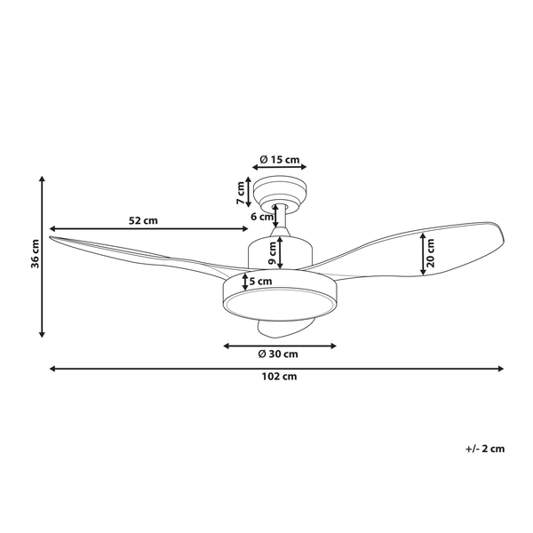 Deckenventilator mit Licht BANDERAS mit Fernbedienung Silber