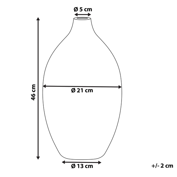 Dekovase BAEZA Keramik 46 cm Weiß