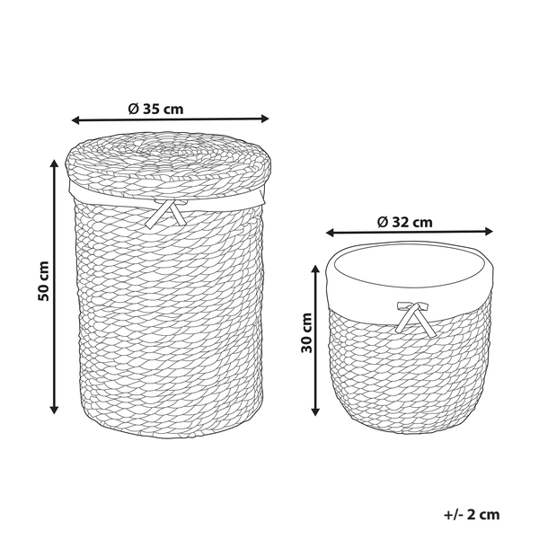 Korb Wasserhyazinthe naturfarben 2er Set DANANG