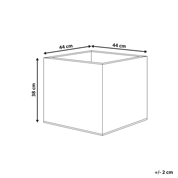 Illustration eines Blumentopfes mit den Maßen 44 x 44 x 38 cm