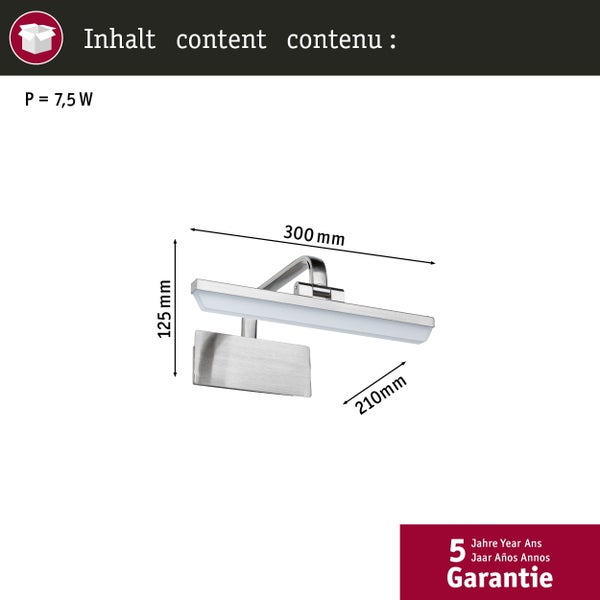 LED Bilderleuchte Renan 3000K 450lm 230V 6W Alu gebürstet