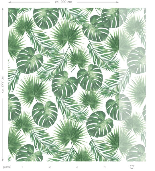 ESTAhome Fototapete tropische Blätter Grün - 200 x 279 cm - 158897