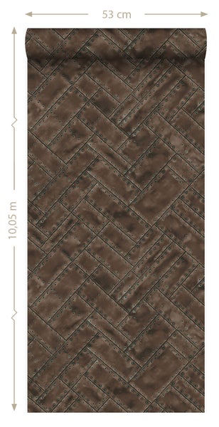 Origin Wallcoverings Tapete Metallplatten Rostbraun - 53 cm x 10.05 m - 337239