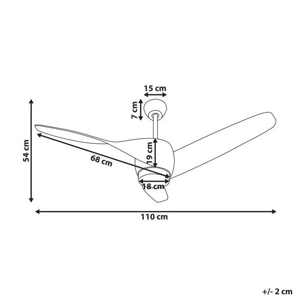 Deckenventilator mit Licht PARIA mit Fernbedienung Braun
