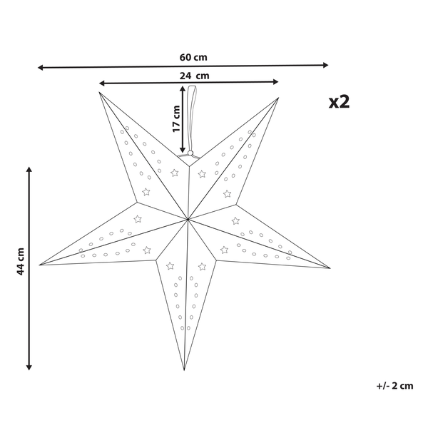 Wanddekoration 2er Set LED MOTTI Stern 60 cm Rot