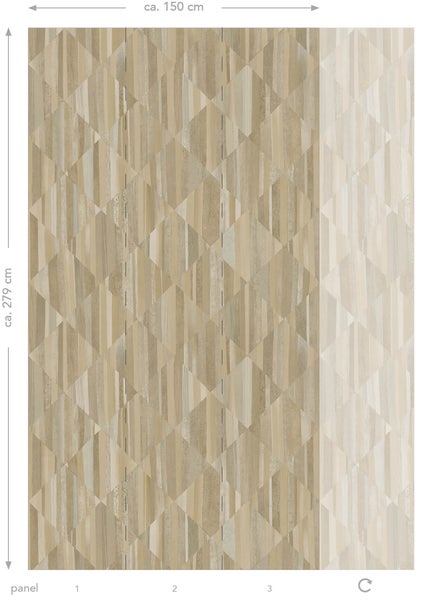 Origin Wallcoverings Fototapete 3D Holzoptik Beige - 1,5 x 2,79 m - 357296
