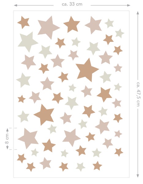 ESTAhome Wandtattoo Sternenhimmel Sandbraun und Terrakotta - 33 x 47.5 cm - 156121