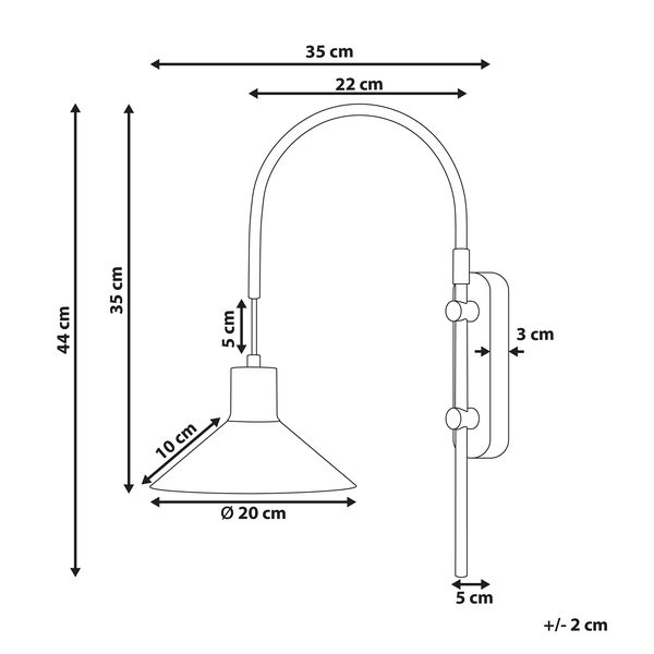 Wandlampe SISSA verstellbar Metall Schwarz