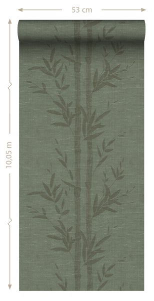 Origin Wallcoverings Tapete Bambusmuster Graugrün - 50 x 900 cm - 347928