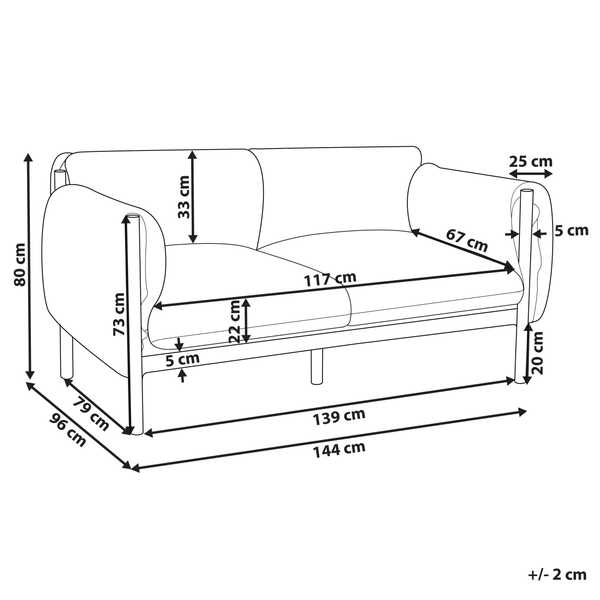 Gartensofa 2-Sitzer ESPERIA Metall Grau