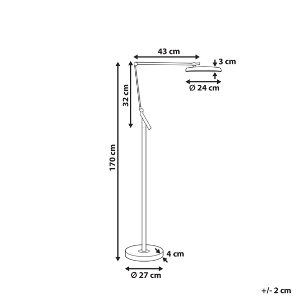 LED Stehlampe CARINA mit Dimmer Metall Silber