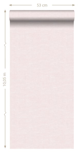 ESTAhome Tapete Leinen-Optik Hellrosa - 53 cm x 10.05 m - 148692