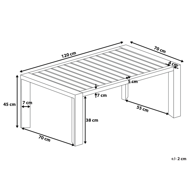 Gartentisch CASTELLA 120 cm 70 cm Metall Taupe