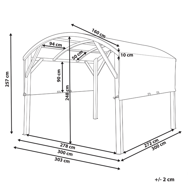 Pavillon SCOPELLO Tannenholz 303 cm 300 cm Braun / Beige