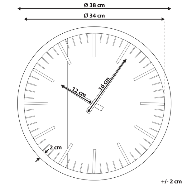 Wanduhr VILLORA 38 cm Braun / Schwarz