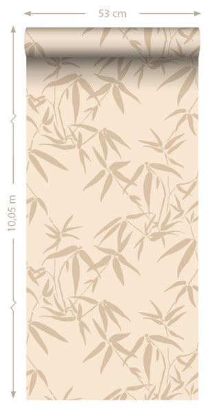 ESTAhome Tapete Bambusblätter Beige - 53 cm x 10.05 m - 139733
