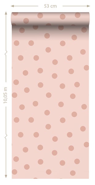 ESTAhome Tapete Punkte Rosa - 53 cm x 10.05 m - 139731