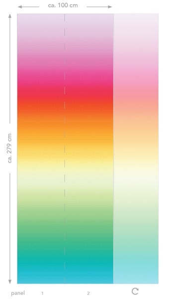 ESTAhome Fototapete Regenbogen-Muster Rosa, Rot und Orange - 100 x 279 cm - 156506