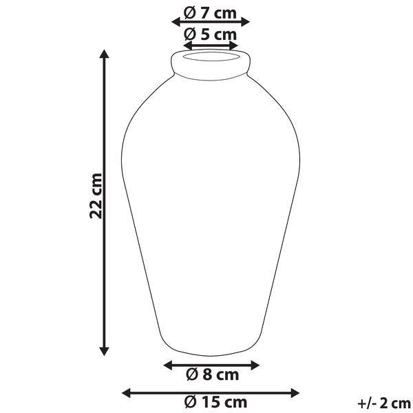 Blumenvase MALLIA Steinzeug 22 cm Weiß