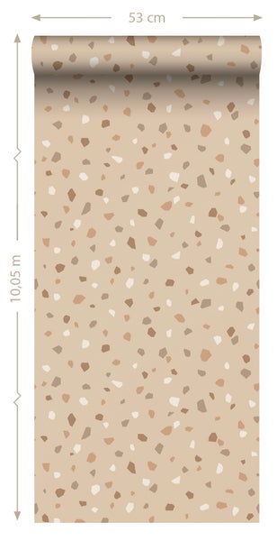 ESTAhome Tapete Terrazzo-Motiv Hellbeige - 50 x 900 cm - 139826