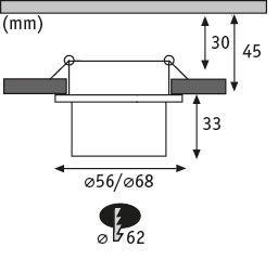 LED Einbauleuchte 3-Step-Dim Gil Coin IP44 rund 68mm Coin 6W 470lm 230V dimmbar 2700K Weiß matt, Schwarz matt