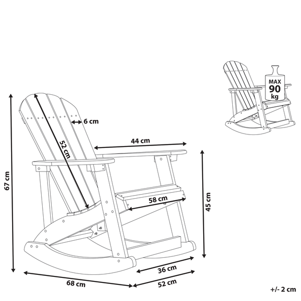 Garten Schaukelstuhl für Kinder ADIRONDACK Hellblau