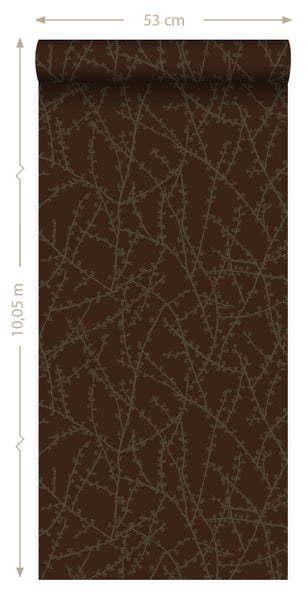 Origin Wallcoverings Tapete Blütenzweige Braun und Bronze - 53 cm x 10.05 m - 345731