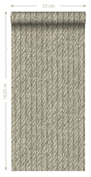 ESTAhome Tapete Seilmuster Taupe - 53 cm x 10.05 m - 138247