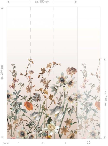 ESTAhome Fototapete Feldblumen Multicolor - 150 x 279 cm - 159211