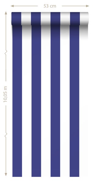 ESTAhome Tapete Streifen Blau und Weiß - 50 x 900 cm - 131572