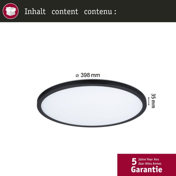 LED Panel Atria Shine IP44 rund 398mm 20,8W 2800lm White Switch Schwarz