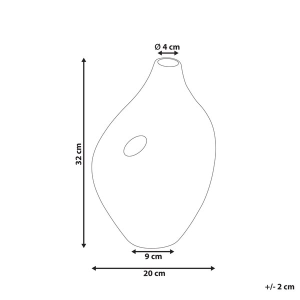 Blumenvase KOMOTINI Keramik 32 cm Cremeweiß