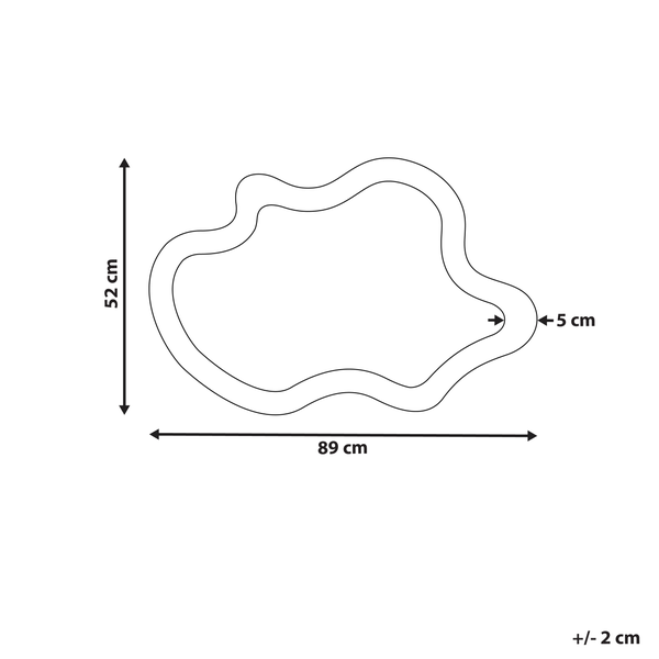 Abmessungen eines Dekospiegels: 52 cm x 89 cm, Tiefe 5 cm
